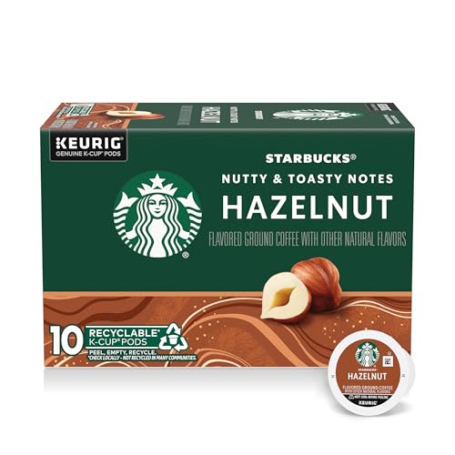 Image of Starbucks K-Cup Coffee Pods, Flavored Hot or Iced Coffee, Hazelnut, 10 Keurig Pods