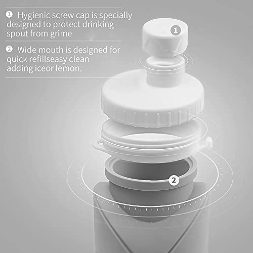 Special Made Collapsible Water Bottles Leakproof Valve Reusable Bpa Free Silicone Foldable Water Bottle For Sport Gym Camping Hiking Travel Sports Lightweight Durable 20Oz 600Ml Grey #TOP4