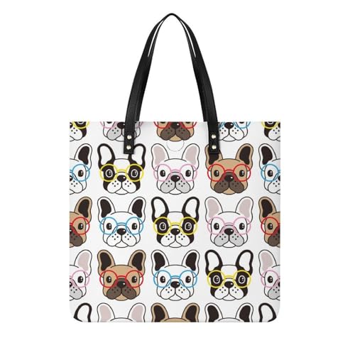 Tote bag Chien Cool grand sac à bandoulière femmes pour sorties et voyage en ville