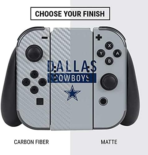 Skinit Decal Gaming Skin Compatible with Nintendo Switch Bundle - Officially Licensed NFL Dallas Cowboys Silver Performance Series Design