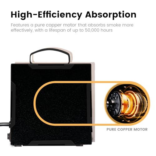 Image of Upgraded ToolBud Solder Fume Extractor with Removable Magnetic Flaps | Portable, High-Efficiency Solder Smoke Absorber for Soldering, DIY, & Art | Compact Design for Clean Air (Black)