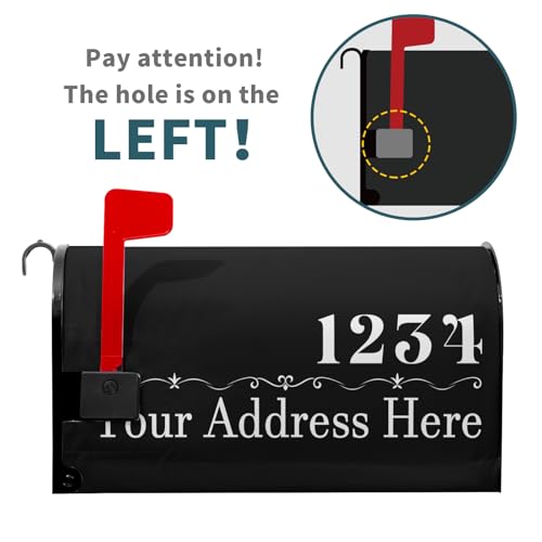 Image of Harooni Personalized Custom Mailbox Covers Magnetic Standard Size 18x21 Inch Custom Numbers Street Mailbox Wraps Customized House Address Numbers Post Letter Box Cover for Home Gadern Decor