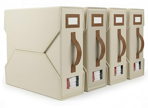 CASAKERA - Lot de 4 Sacs Rangement Drap de Lit - Boite Rangement sous Lit et Organisateur de Dressing Pliable avec fenêtre en Tissu - Boite Parure de Lit & Linge de Maison