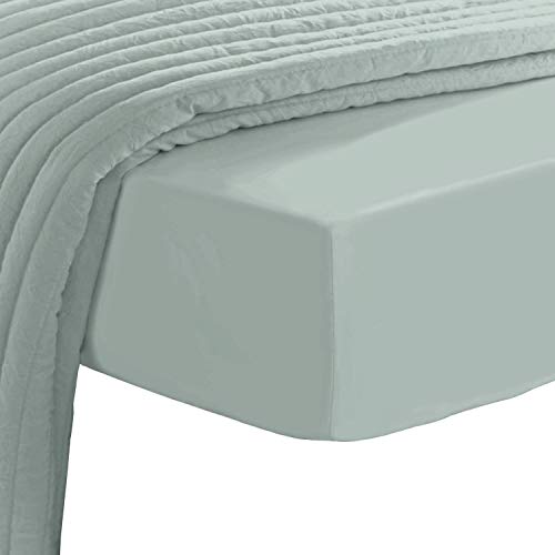 Pizuna Pure Combed Cotton Small Double Fitted Sheet Seafoam Sage