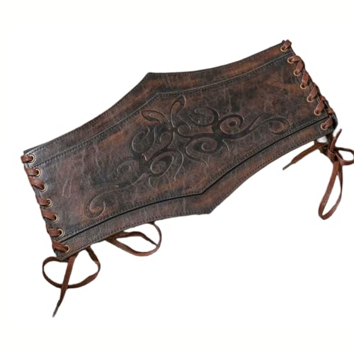 Serre-taille en PU gaufré ceinture médiévale réglable accessoire cosplay