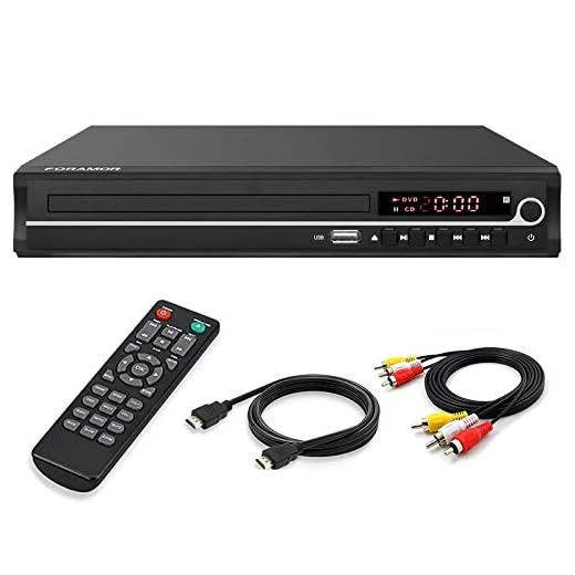 DVD Player,Foramor HDMI DVD Player for TV Support 1080P Full HD with HDMI Cable Remote Control USB Input Region Free Home DVD Players