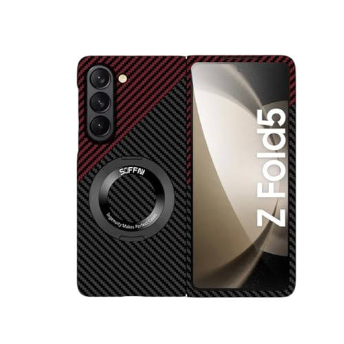Coque Samsung Z Fold 4 antichoc magnétique compatible charge sans fil rouge mat