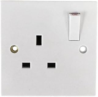 Single Switched Socket Wall 1 Gang Plug Electric 13 Amp White BS1363 Conforms