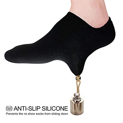 Wernies No Show Socks, Women Short Black Low Thin Non Slip Invisible Loafer Ankle Low Cut Socks #TOP3