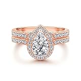 💕 Regalo exquisito 💕 Representa el amor eterno y la promesa, y se puede regalar como anillo de compromiso a tu amante. El mejor regalo para compromiso, boda, día de San Valentín, Acción de Gracias, Navidad y Año Nuevo.