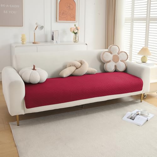 HOKIPO Polyester Quilted Sofa Cover Mats For 1/2/3 Seater Sofa And L Shape. Make Your Own Sofa Cover Set, Mat Length 90(D) X 120(L) Cm, Maroon (In-720-Mrn)