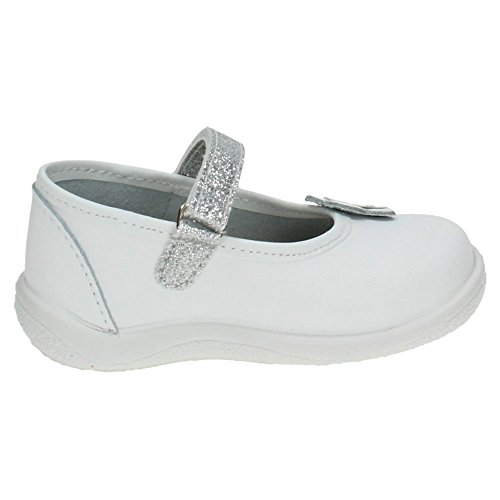 Merceditas blancas de piel para niña talla 19, zapatos cómodos infantiles 3