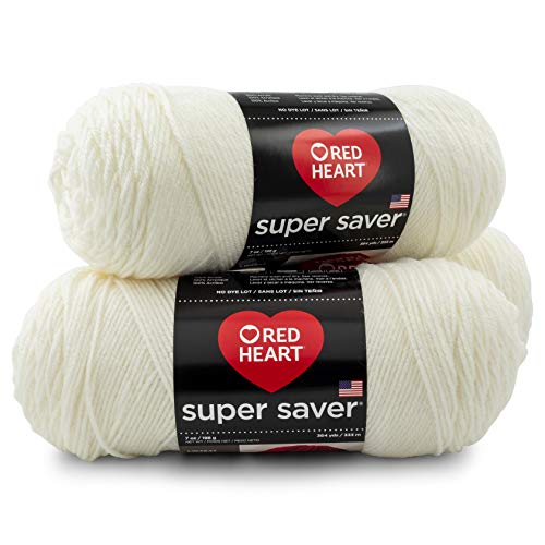 Image of RED HEART Super Saver 3-Pack yarn, SOFT WHITE 3 Pack