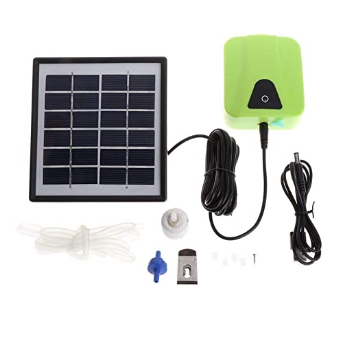 Solar Oxygenator, Teichbelüfter Luftpumpe mit Weiche Stoßdämpfende Pads und Geräuscharmes Design, Solar-Aquarium Sauerstoffpumpe für Garten Teich Aquarium(Color:green) Cover