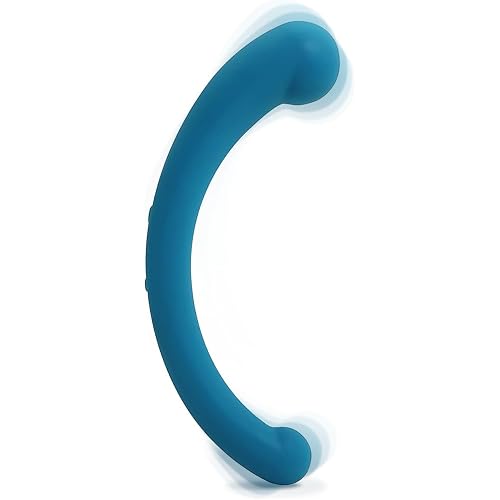plusOne Dual Vibrating Arc Personal Massager, Made of Body-Safe Silicone, Waterproof, USB Rechargeable Vibrator for Women and Men, Teal