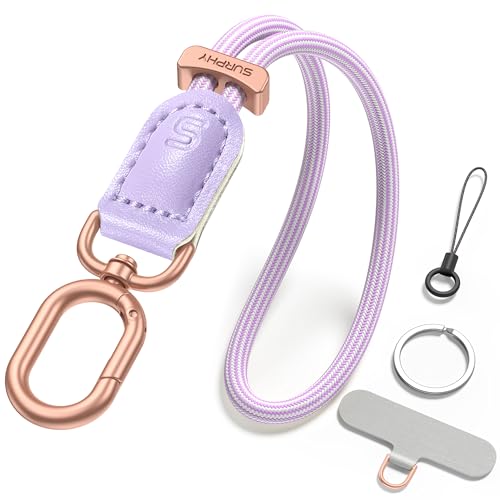 Image of SURPHY Phone Wrist Strap, Keychain Wristlet, Phone Lanyard with Tether Tab | Leather Phone Strap, Wrist Lanyard, Wrist Key Chain, Keychain Lanyard for Women and Men