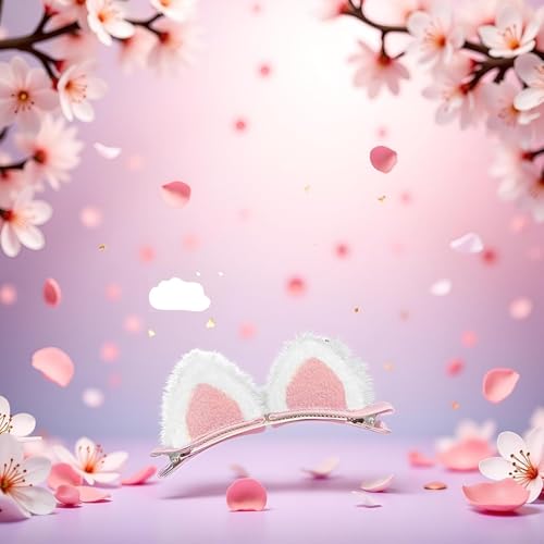 Pinzas para cabello estilo gato, rosas miniatura 5