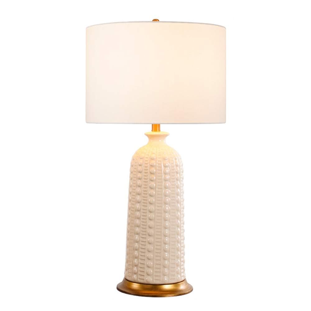 SGKOMN Modern White Ceramic Table Lamp 30.3" High Ceramic Bedside Desk Nightstand Lamp For Bedroom Living Room House Home-2