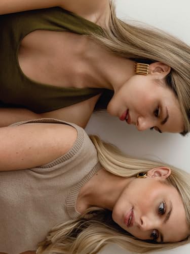 House Of Hunter Brown Sienna Stone Gold Statement Earrings by House Of Hunter - Image 10
