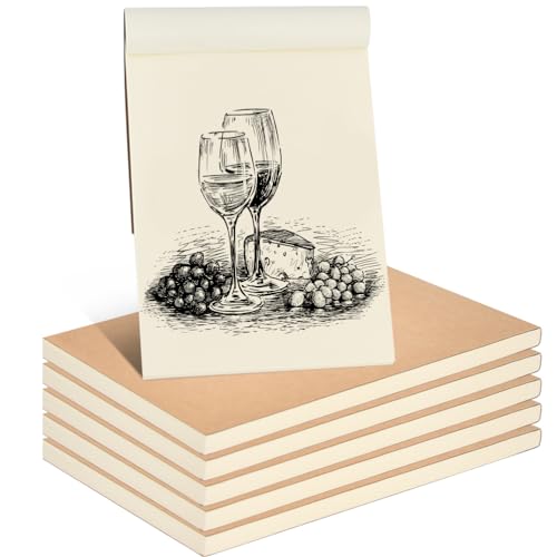 FOROREH Bloc de Notas A6 de 6 Piezas, Cuadernos de Cubierta Kraft para Planificadores, Mini Cuaderno de Bocetos 80g /m2, Adecuado para Escritura Escolar, 60 Hojas/120 Páginas para Cada Cuaderno
