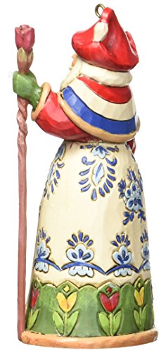 Jim Shore Heartwood Creek Dutch Santa Stone Resin Hanging Ornament, 4.5” for Christmas