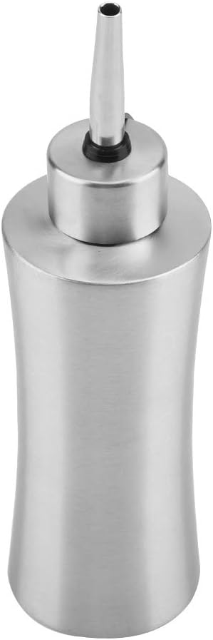 GLOGLOW Oil Bottle, 250ml Stainless Steel Olive Oil Dispenser Bottle Cooking Oil Dispenser Bottle Oil Cruet Soy Sauce Container Bottle for Kitchen and BBQ(A)
