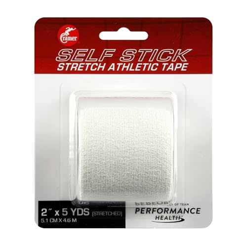 Image of Cramer Eco-Flex Self-Stick Stretch Tape, Cohesive Tape, Flexible Elastic Sports Tape, Athletic Training Room Supplies, Easy Tear & Self-Adherent Bandage Wrap, Single 5 Yard Roll, White