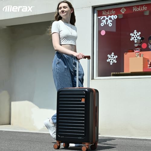 Merax Luggage Sets 3 Piece, Hardside Suit case with Front Pocket Cup Holder and USB Port2