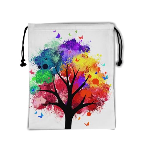 Image of Nerxy Art Grip Bag - Colorful Tree Gymnastics Grip Bag Gymnasts Gym Bag Artist Drawstring Gift Bag Gym Storage Pouch for Sports Party Favors