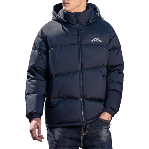 Image of Duck Down Jackets For Men,Mens Puffer Jacket For Cold Protection And Warmth,Hooded Mens Winter Coat,90 White Duck Down
