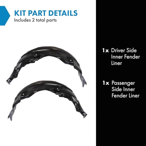 Image of TRQ Inner Fender Liner Set | For 2007-2013 Mitsubishi Outlander MI1248122 MI1249122