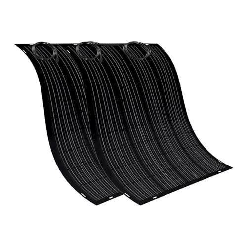 2x Solarmodul FLEX 200 Watt mit Anschlussbox auf der Rückseite - Innovatives hochflexibles Solarpanâ€¦ – Miniatur