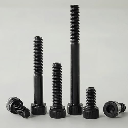 YIIFLY Vis métriques à six pans creux M8×60 mm M8×1,25, entraînement hexagonal intérieur, acier allié classe de résistance 12,9, DIN 912, oxydation noire, filetage partiel, 10 pièces – vue 5