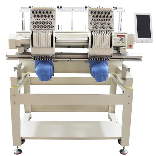HQHAOTWU Embroidery Machine Double-station with 12 Needles Automatic Sewing Machine 400x500mm Large Embroidery Area 10