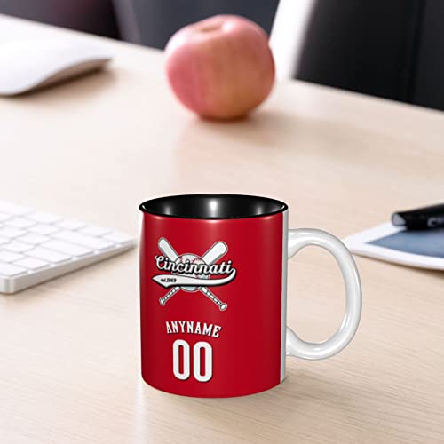 Custom Coffee Mug Personalized Baseball Ceramic Cup Add Name Number Gift For Men Women Fans #TOP5