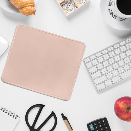 Image of FROGIGO Mouse Pad with Stitched Edges - Solid Color Mousepad for Women, 9.25 x 7.75 inch Washable Square Desk Pad, Non-Slip Rubber Base, Office Home Laptop Accessories - Sakura Pink