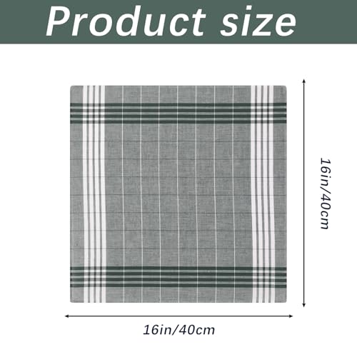 Image of 12 pack Men's Handkerchiefs 100% Cotton 16 inch Large Mens Pocket Square Handkerchief with Check