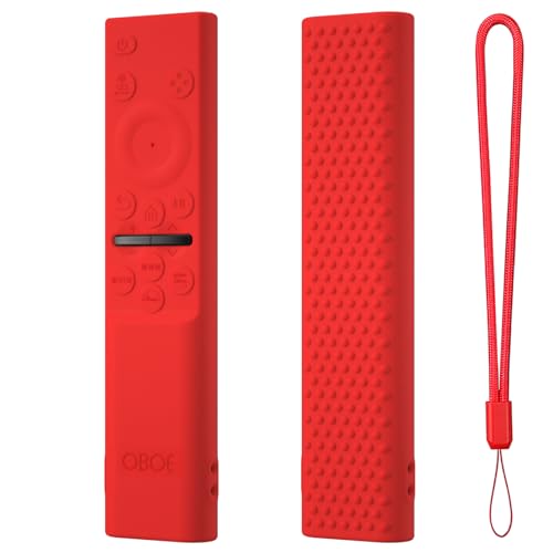 Image of Samsung QLED TV Remote Cover - Silicone Full Wrap Protective Case with Loop (H-Red) - Compatible with Samsung Smart TV Remote BN59-01311