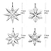 Clear Crystal Snowflake Star Unique Pattern Ornaments with Gift Box, Pack of 4