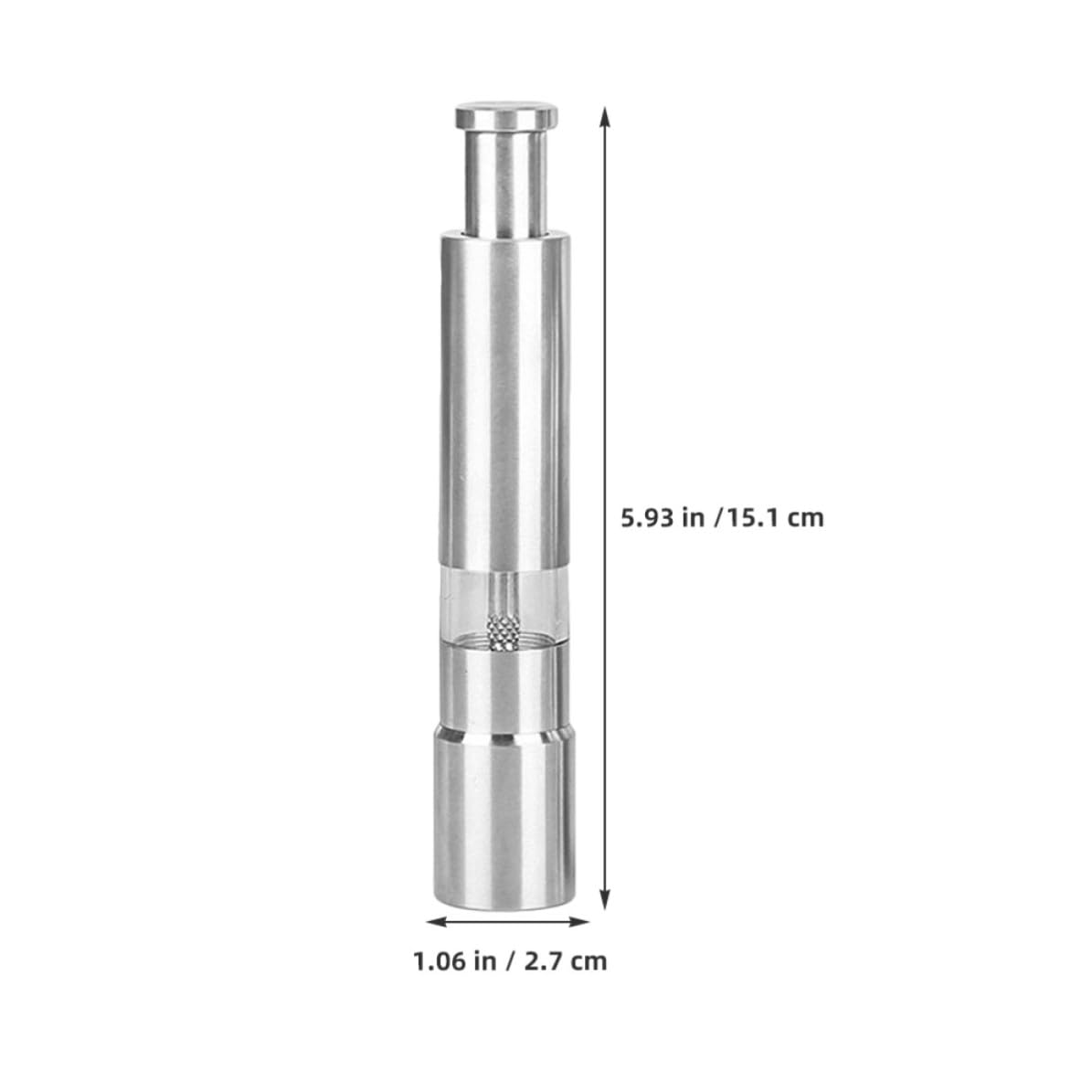 Cabilock 5 Pezzi Macina Pepe Manuale in Acciaio Inox, Pressa a Mano | Ricaricabile per Pepe e Spezie, Uso Casa e Hotel, Finitura Argento, Macinatura Versatile
