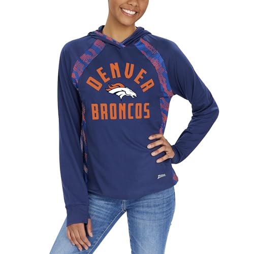 Zubaz Officially Licensed Women's NFL Elevated Lw Hood with Team Color Viper Print, Denver Broncos, Size X-Large