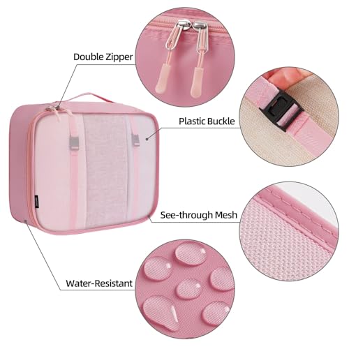 Image of Porslin 8-Set Packing Cubes for Travel Organiser Bags and Packing Bags for Travelling, Luggage Organiser Set with Mesh Travel Clothes Organizer Bag, Shoe Bag, Toiletry Pouch & Laundry Bag