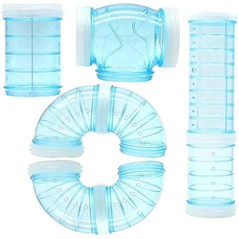 Hamster Tube Set, 8 Pack Transparent Curved Pipe Pet Cage Tunnel Hamster Toy DIY Creative Connection Tunnel External Sports Tube for Mouse Hamster Rat and Other Small Animals Cover