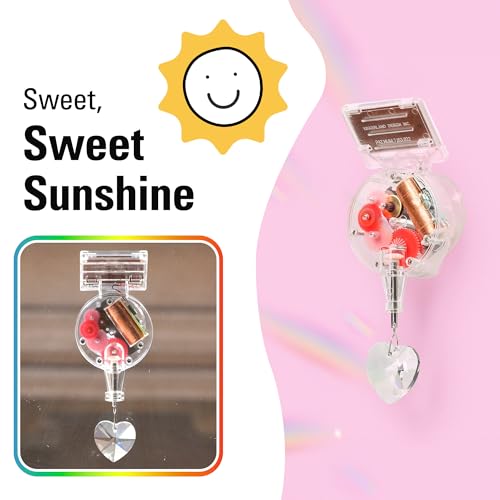 Image of Kikkerland Solar Powered Rainbow Maker - Prism Suncatcher, Fun Home Window Decor - Unique Gift for Christmas & Birthdays - Heart Shaped