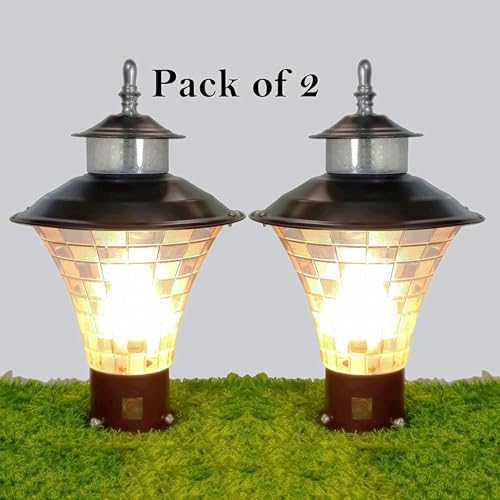 Image of Lyse Decor Gate Light for Home Gate, Waterproof Outdoor Gate Lamps for Pole, Boundary Lamp, Compound Gate Light, Wall Lamps, and Pillar Lights (GL06, Pack of 2)
