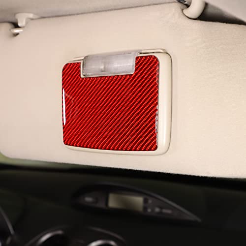 Car Vanity Mirror Panel Sticker Trim Compatible With Mitsubishi Eclipse 2006-2011 Soft Carbon Fiber 2Pcs Roof Vanity Mirror Decals Sticker Trim Accessories (Red Carbon) #TOP4