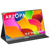 ARZOPA Monitor Portatile, Schermo Portatile 15,6 Pollici, 1920x1080 FHD, Supporto HDMI/Tipo-C/USB-C...