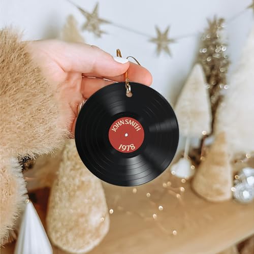 Sportyzen Custom Text Vinyl Record Ceramic Ornament, Gift For Music Lover, Christmas Tree Hanging Ornament thumb #6