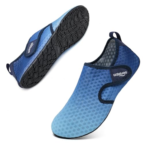 Image of WateLves Water Shoes for Women Men Swim Beach Aqua Socks Quick Dry Barefoot House Slippers Travel Shoes with Adjustable Magic Tape for Pool Diving Boating Yoga Surf