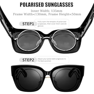KANASTAL Surlunettes de Soleil Femme Polarisées Oversized Lunettes de Soleil Homme Carré Noir Mode Protection UV400